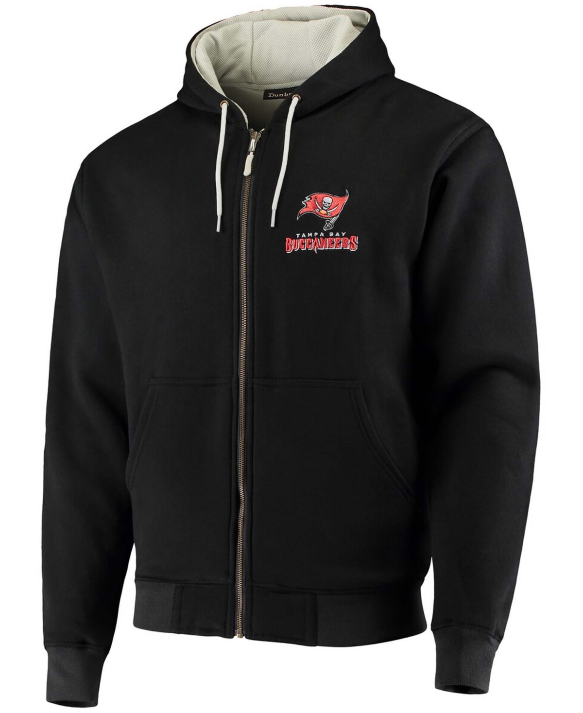 DUNBROOKE MEN'S BLACK TAMPA BAY BUCCANEERS CRAFTSMAN THERMAL LINED FULL-ZIP HOODIE 