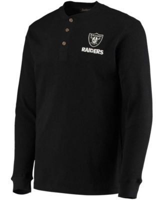 Men's Black Las Vegas Raiders Logo Maverick Thermal Henley Long Sleeve T-shirt