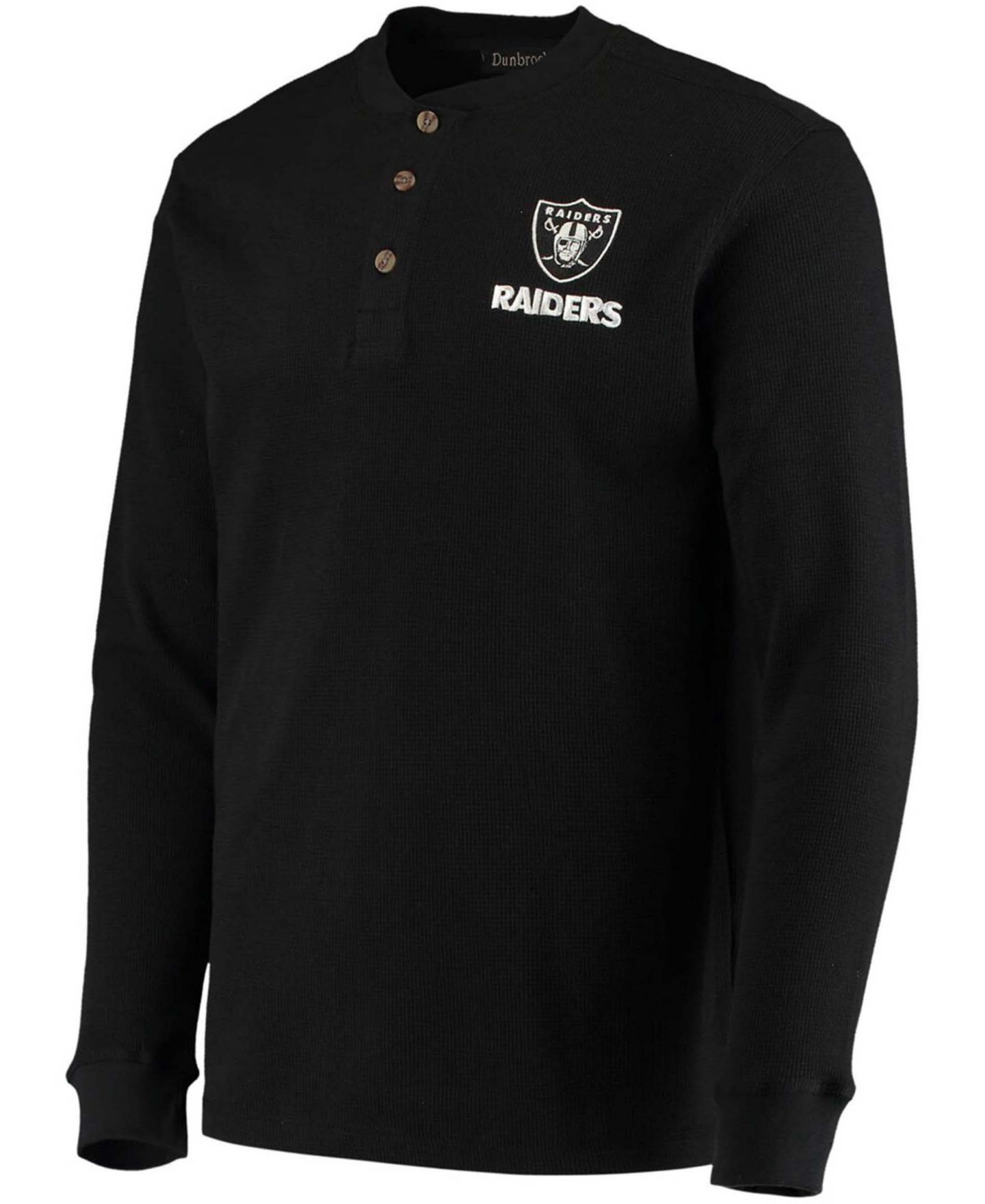 Мужская футболка Dunbrooke Black Las Vegas Raiders Logo Maverick Thermal Henley Long Sleeve — фото 4