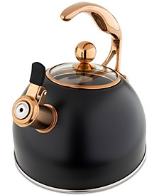 Stainless Steel 2.6-Quart Black Tea Kettle with Copper Handle
