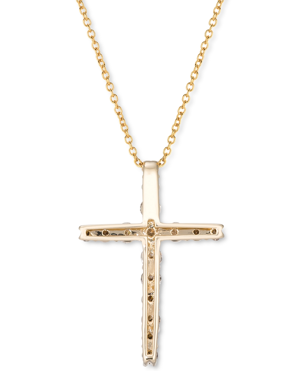 Le Vian Chocolate Ombre Diamond Cross 18" Pendant Necklace (1/2 Ct. T.w.) In 14k Gold (also Available In Ros In White Gold