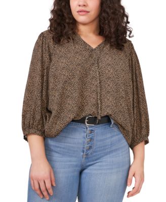 Vince Camuto - Plus Size Cheetah-Print Top