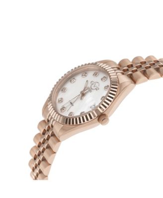 GV2 Women's Naples Rose-Tone Ion Plating Swiss Quartz Bracelet Watch 34 mm