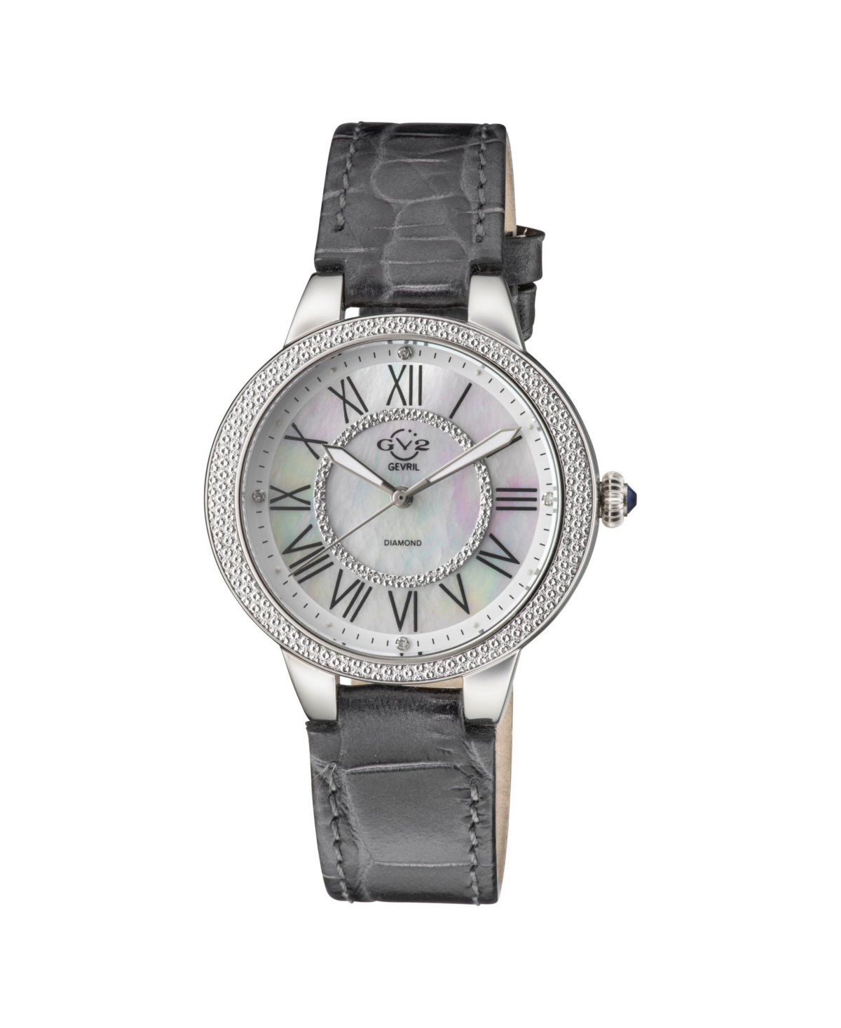 GV2 Women's Astor Ii Gray Leather Swiss Quartz Strap Watch 36mm -  Gevril