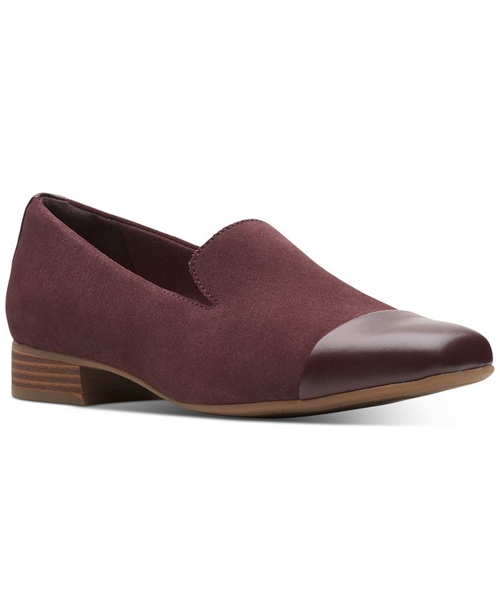CLARKS Collection 6M Tipton Step flats loafers shoes suede leather burgundy