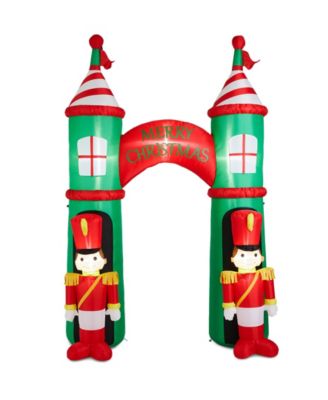 Glitzhome 10 ft. Lighted Inflatable Arch Gate with Soldiers Decor