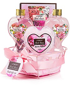 Red Rose Body Care Heart Gift Set, 6 Piece