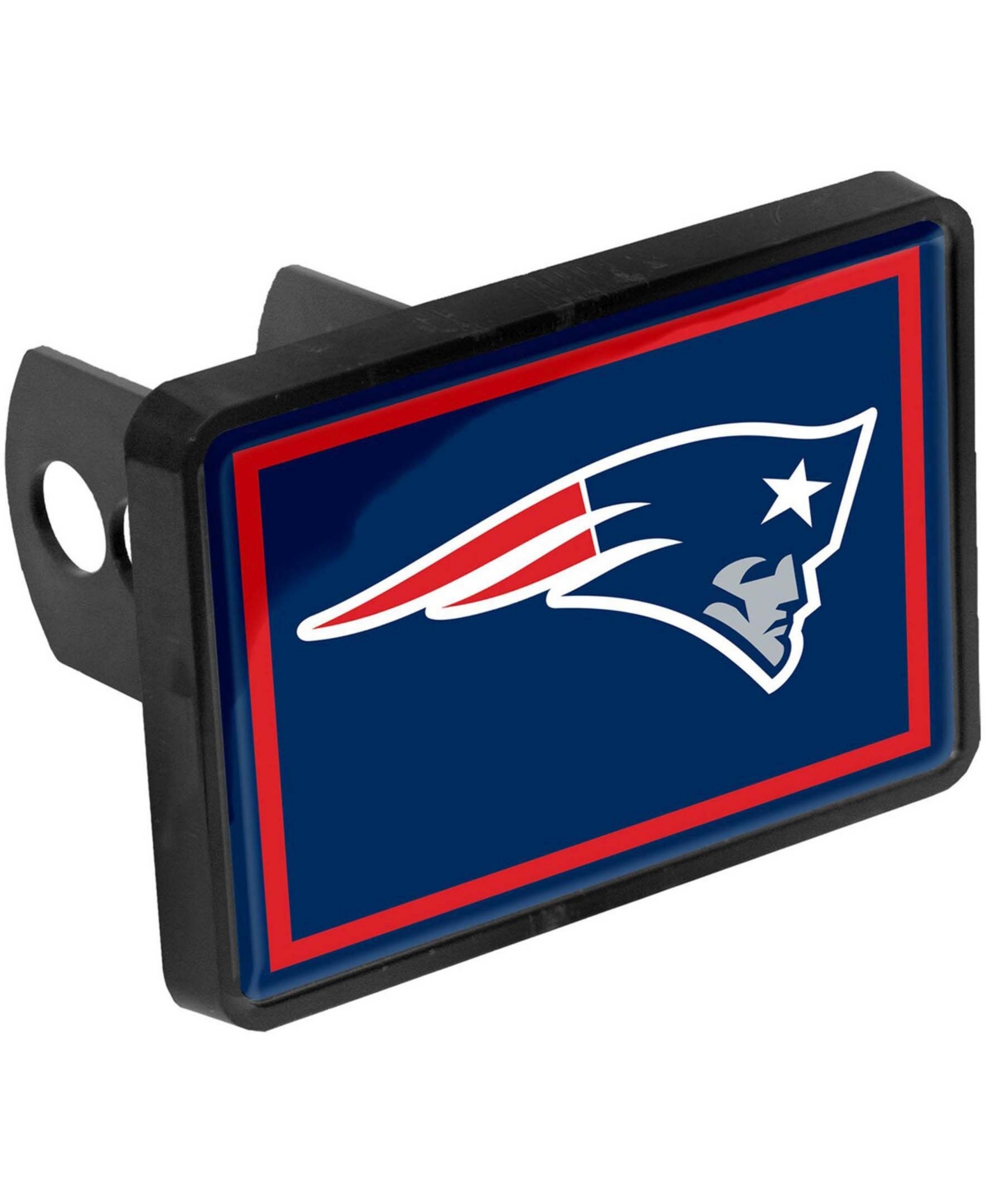 Multi New England Patriots Logo 1.25" x 2" Universal Plastic Hitch Cover - Multi