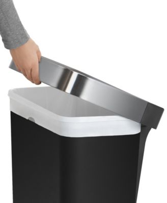 45 Liter Rectangular Liner Rim Plastic Kitchen Trash Can with Liner Pocket