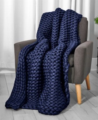 Chunky Knit Weighted Throw, 11.9 lbs, 48" x 72"