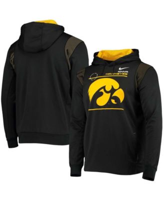 Men's Black Iowa Hawkeyes 2021 Player Sideline Performance Hoodie