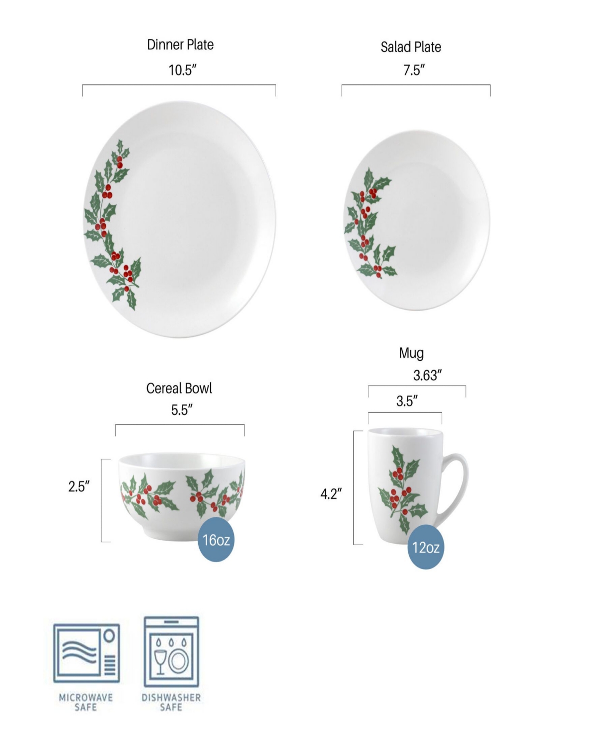 Studio Nova Holly Cheer Pc. Dinnerware Set, Service for 4