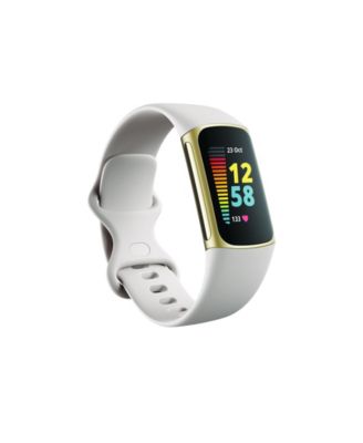 Fitbit Charge 5 Lunar White Silicone Band Fitness and Health Tracker