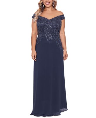 off the shoulder embellished gown