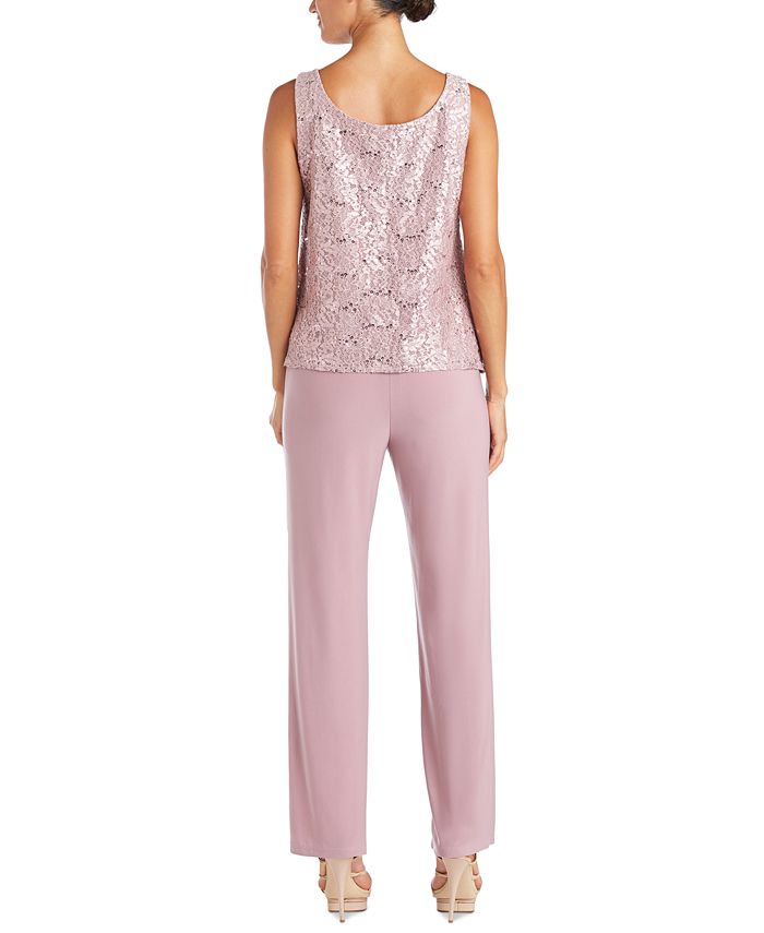 R & M Richards Women's 3 Pc Pantsuit Pink Size 12 Petite