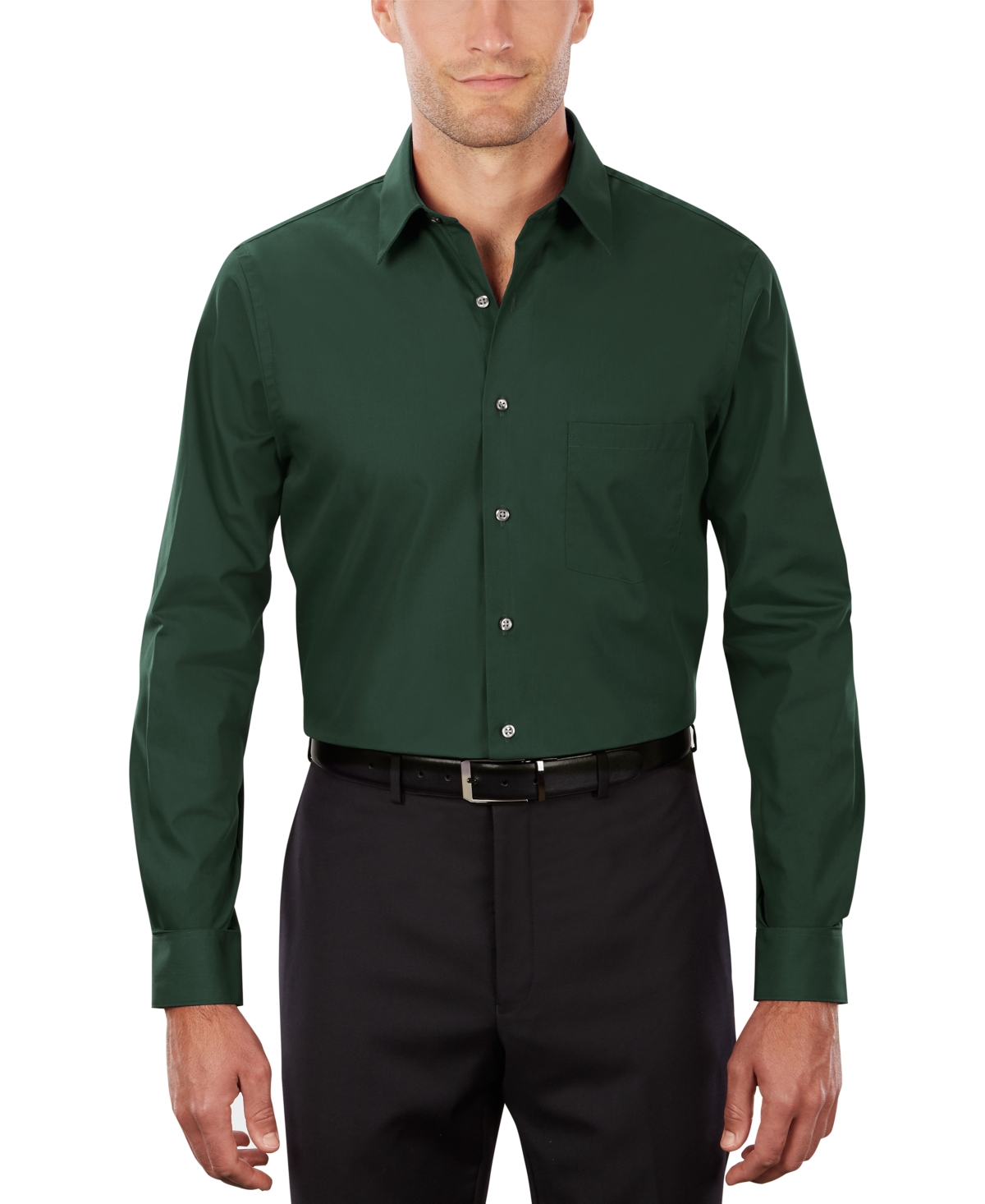 Van Heusen Men's Classic-fit Poplin Dress Shirt In Pvh Leaf