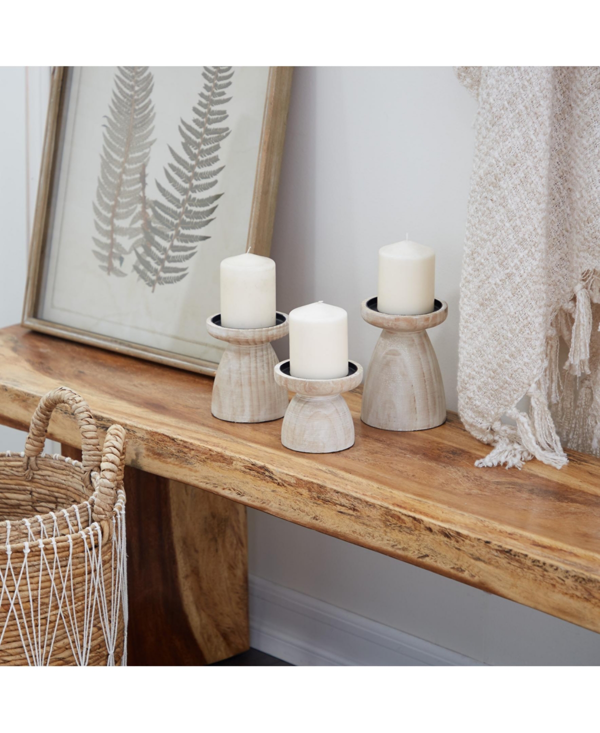 Natural Candle Holder, Set of 3