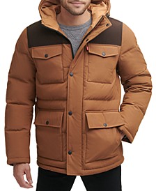 Men's Quilted Four Pocket Parka Hoody Jacket