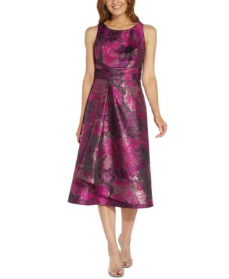 adrianna papell jacquard fit & flare dress