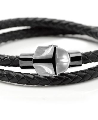 Men's Star Wars Mandalorian Helmet Double Wrap Bracelet