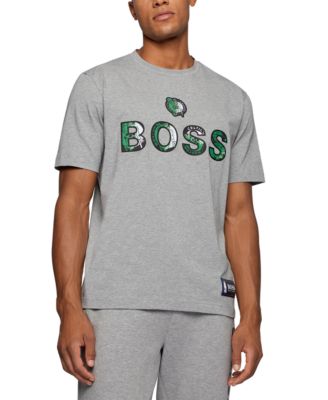 Boss Men's NBA Boston Celtics Stretch-cotton T-Shirt - Light Silver