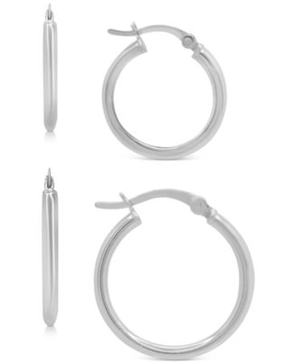Macy's silver hoop earrings discount