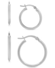 Sterling Silver Trio Endless Hoop Earring Set 3pc - Silver