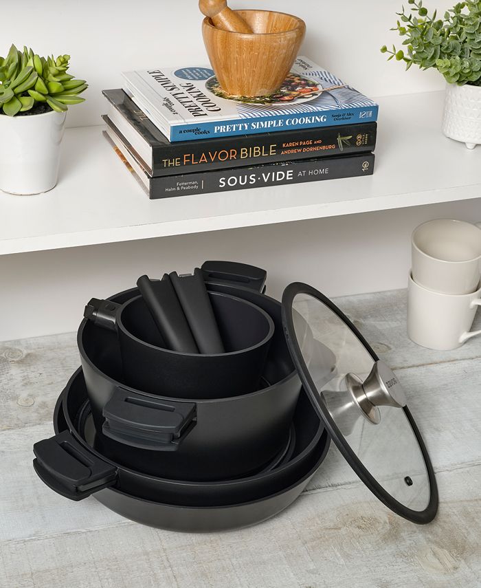 ZAVOR Noir 7Pc. Cast Aluminum Cookware Set with Removable Handles Macy's