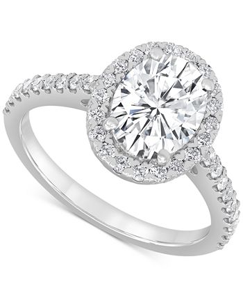 Badgley Mischka - Certified Lab Grown Diamond Oval-Cut Halo Engagement Ring (2-1/2 ct. t.w.) in 14k White Gold