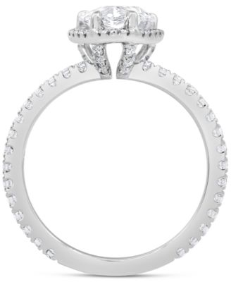 Certified Lab Grown Diamond Pear-Cut Halo Engagement Ring (2-1/2 ct. t.w.) in 14k Gold