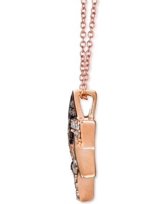 Chocolate Diamond (1/8 ct. t.w.) & Nude Diamond (1/8 ct. t.w.) Star of David Pendant Necklace in 14k Rose Gold
