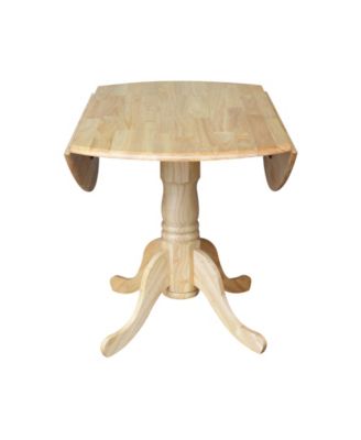 42" Dual Drop Leaf Table with 4 Slat Back Dining Chairs - 5 Piece Dining Set