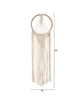 Handmade Bohemian Macrame Dreamcatcher Wall Hanging Decor, 24" x 10"