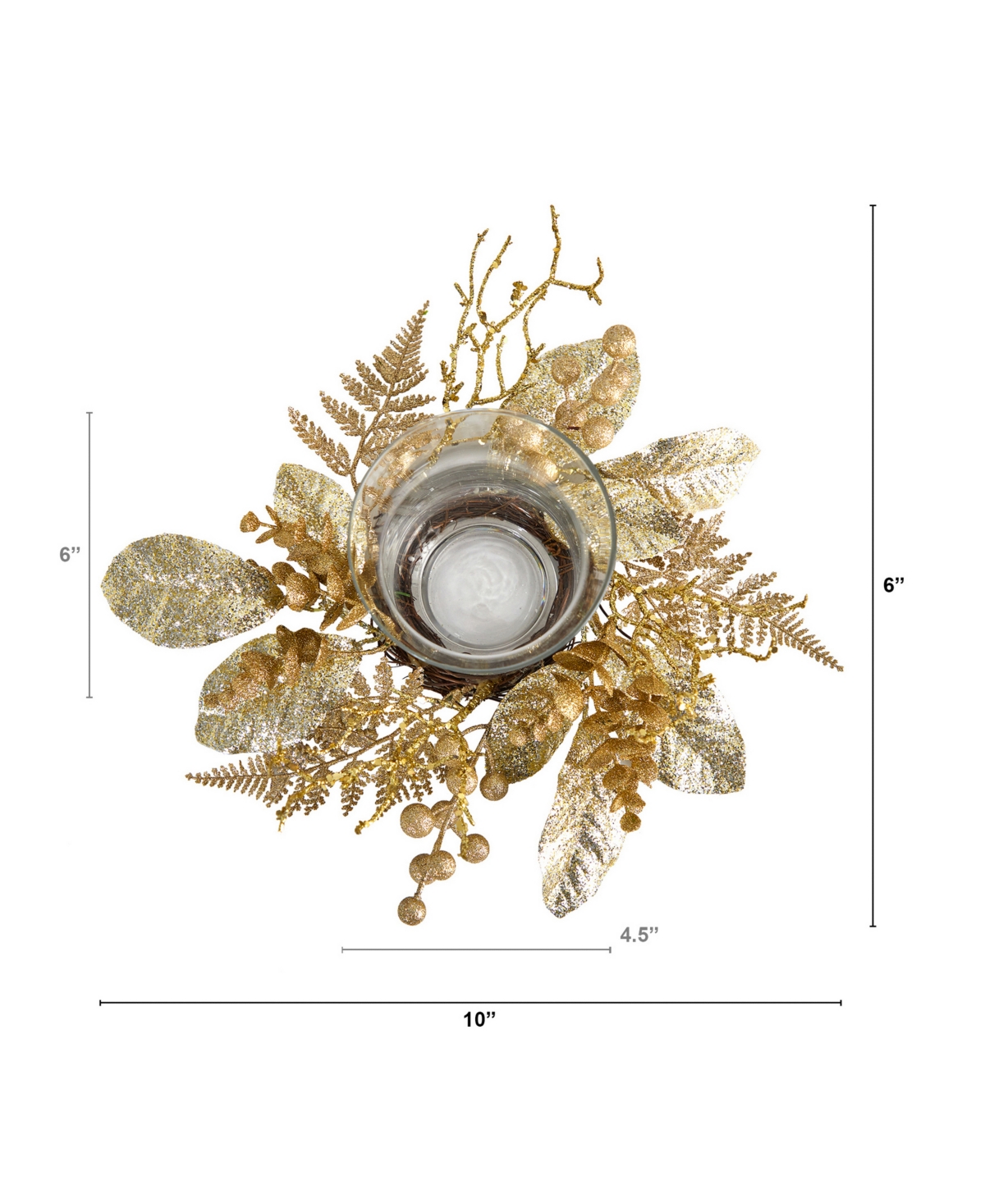 Artificial Christmas Candelabrum, - Gold-tone
