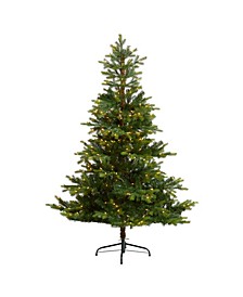 North Carolina Spruce Artificial Christmas Tree with 350 Clear Lights and 631 Bendable Branches, 6'