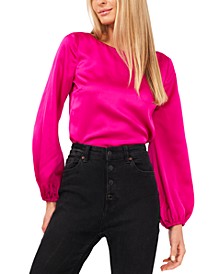 Juniors' Cowl-Back Charmeuse Top  
