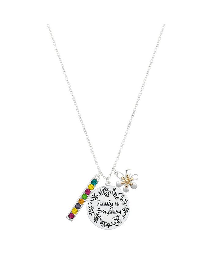 Disney Encanto Silver Plated MultiColor Crystal "Family Is Everything