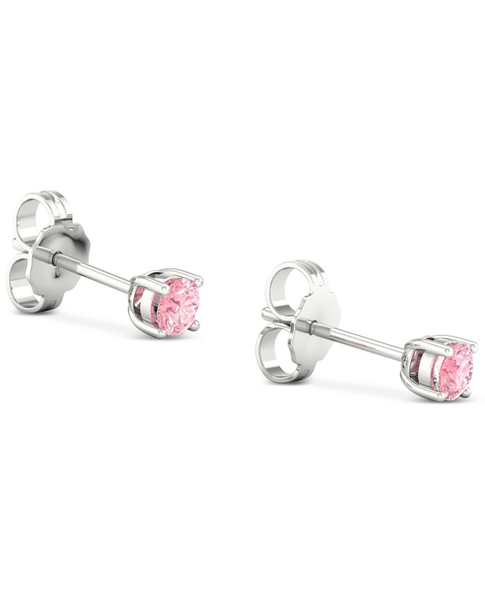 Forever Grown Diamonds LabCreated Pink Diamond Stud Earrings (1/4 ct. t.w.) in Sterling Silver