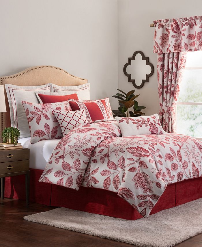 Rose Tree Savoy Woven Floral Leaf 4 Piece Comforter Set, Queen - Macy's