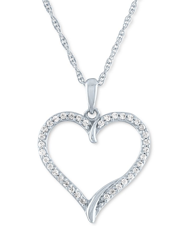 Macys heart online diamond necklace