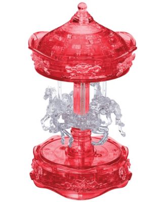 BePuzzled 3D Crystal Puzzle - Carousel White, Red - 83 Piece