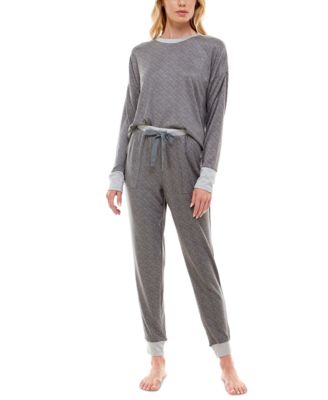 Photo 1 of SIZE L Roudelain Womens Whisper Luxe Drop Shoulder and Jogger Set Space Dye Grey Flannel/Soft