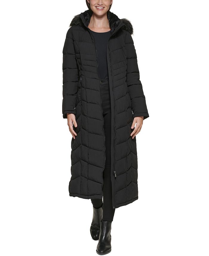 Goedkeuring vruchten verbinding verbroken Calvin Klein Hooded Faux-Fur-Trim Maxi Puffer Coat & Reviews - Coats &  Jackets - Women - Macy's