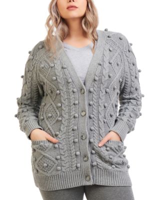 womens pom pom cardigan