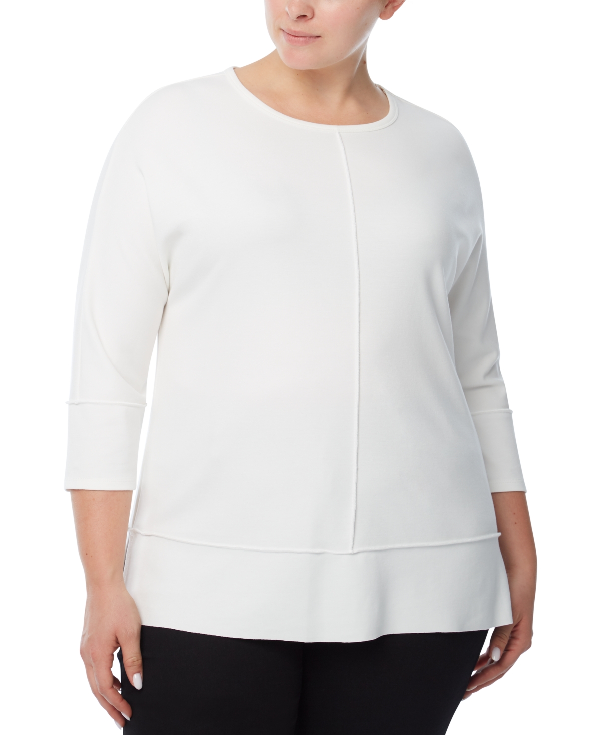Jones New York Plus Size Dolman-Sleeve Tunic - NYC White