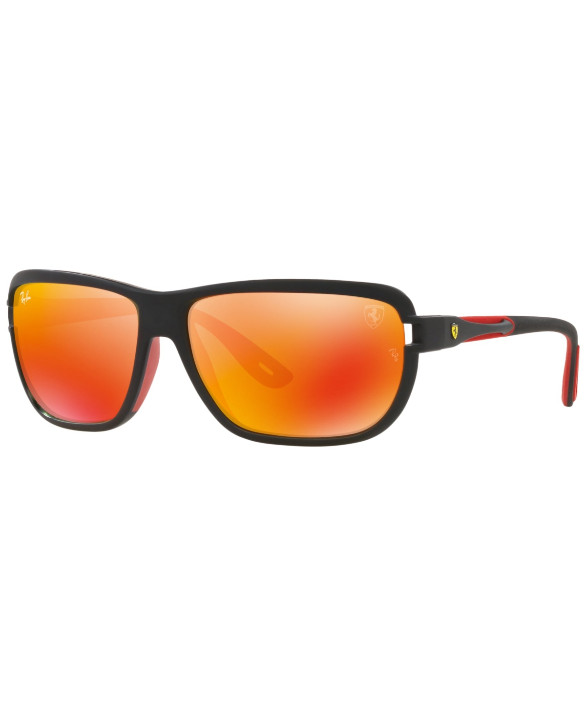 Ray Ban Scuderia Ferrari Brown Mirrored Orange Pillow Unisex Sunglasses Rb4365m F6026q 62 In Black