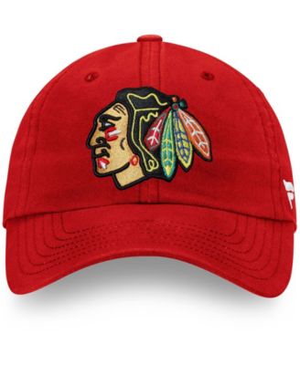 Men's Red Chicago Blackhawks Core Primary Logo Adjustable Hat
