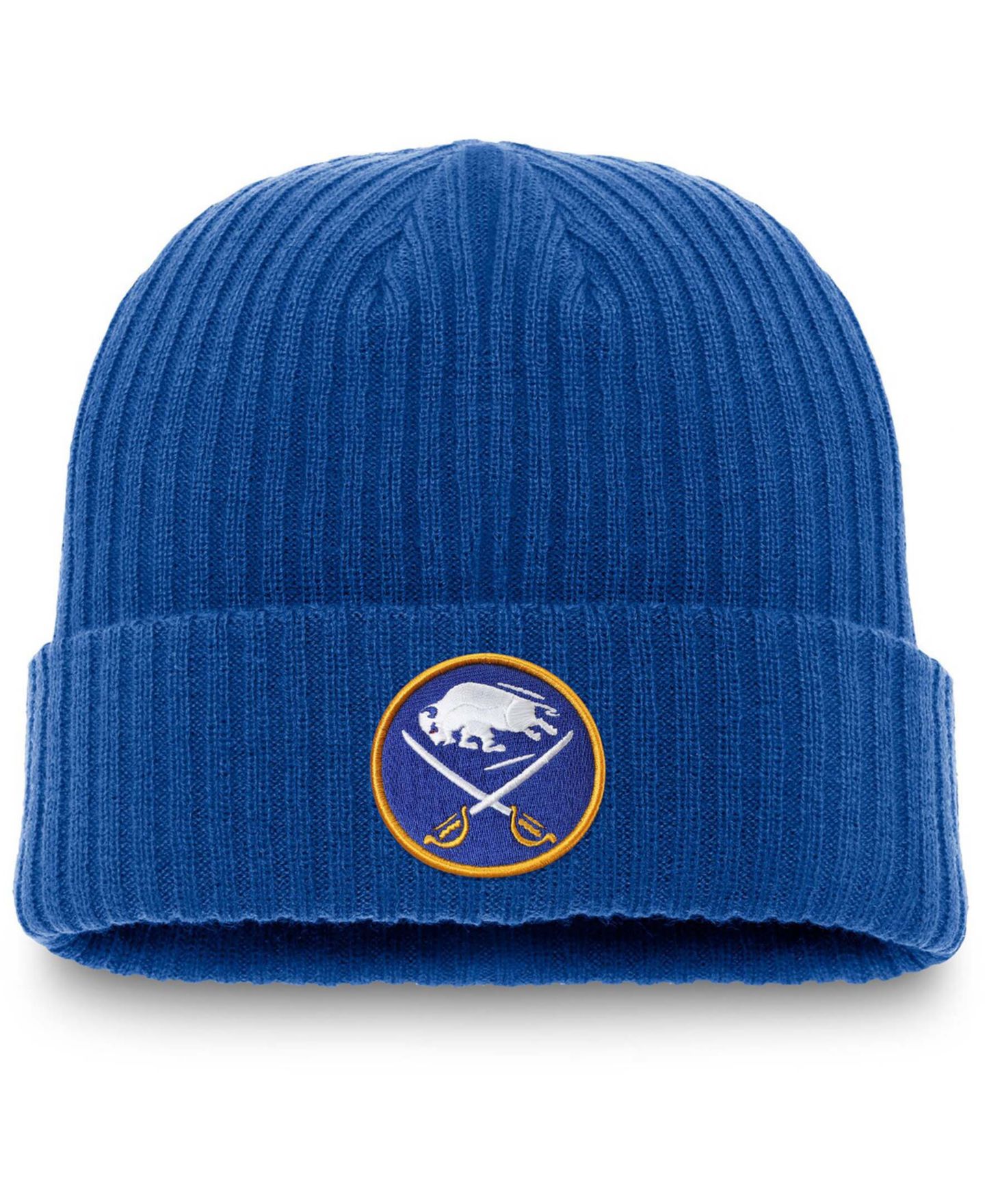 Мужская шапка Fanatics Royal Buffalo Sabres Core Primary Logo Cuffed Knit Hat — фото 1