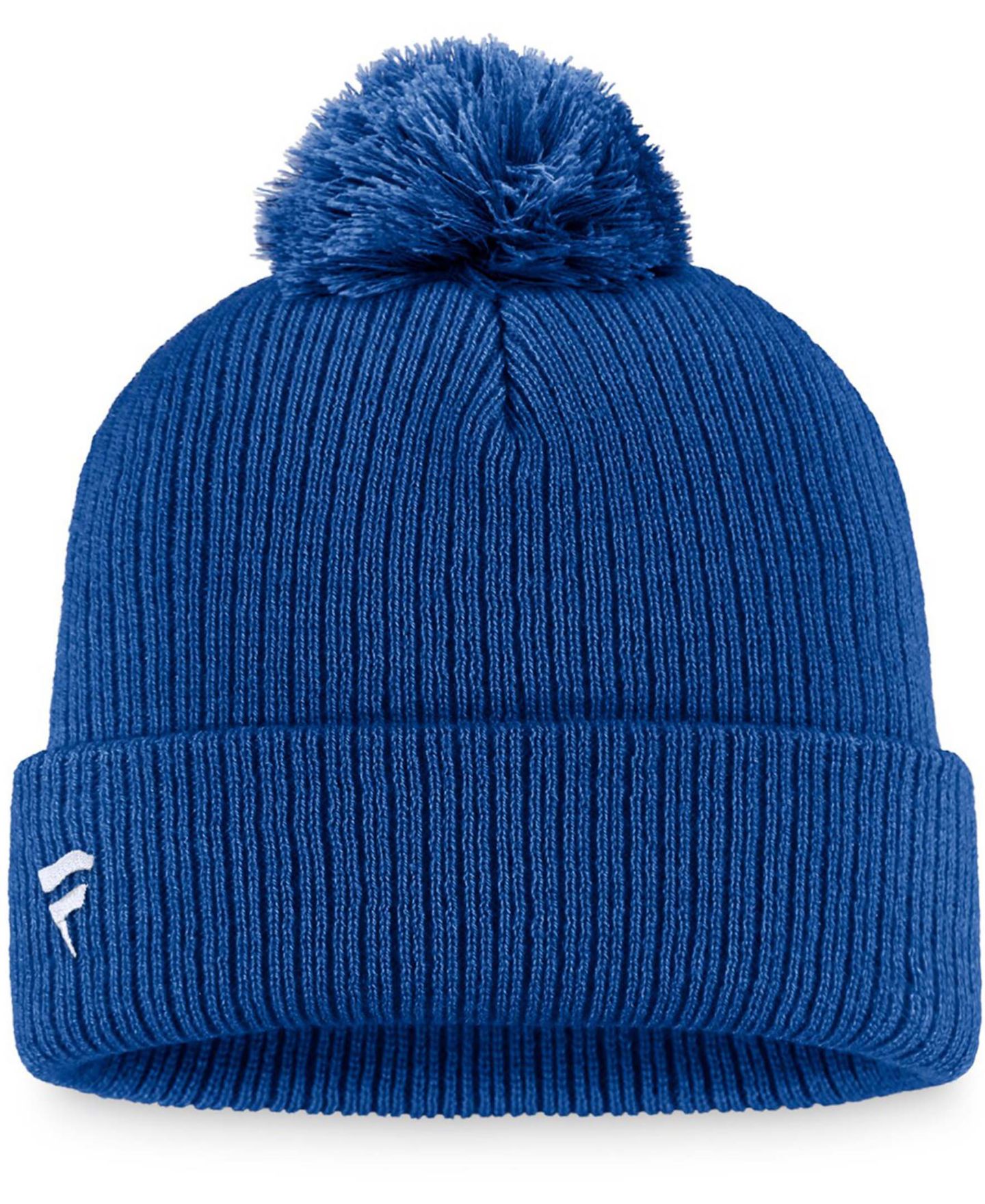 Мужская шапка Fanatics Royal New York Islanders Core Primary Logo Cuffed Knit Hat with Pom — фото 3