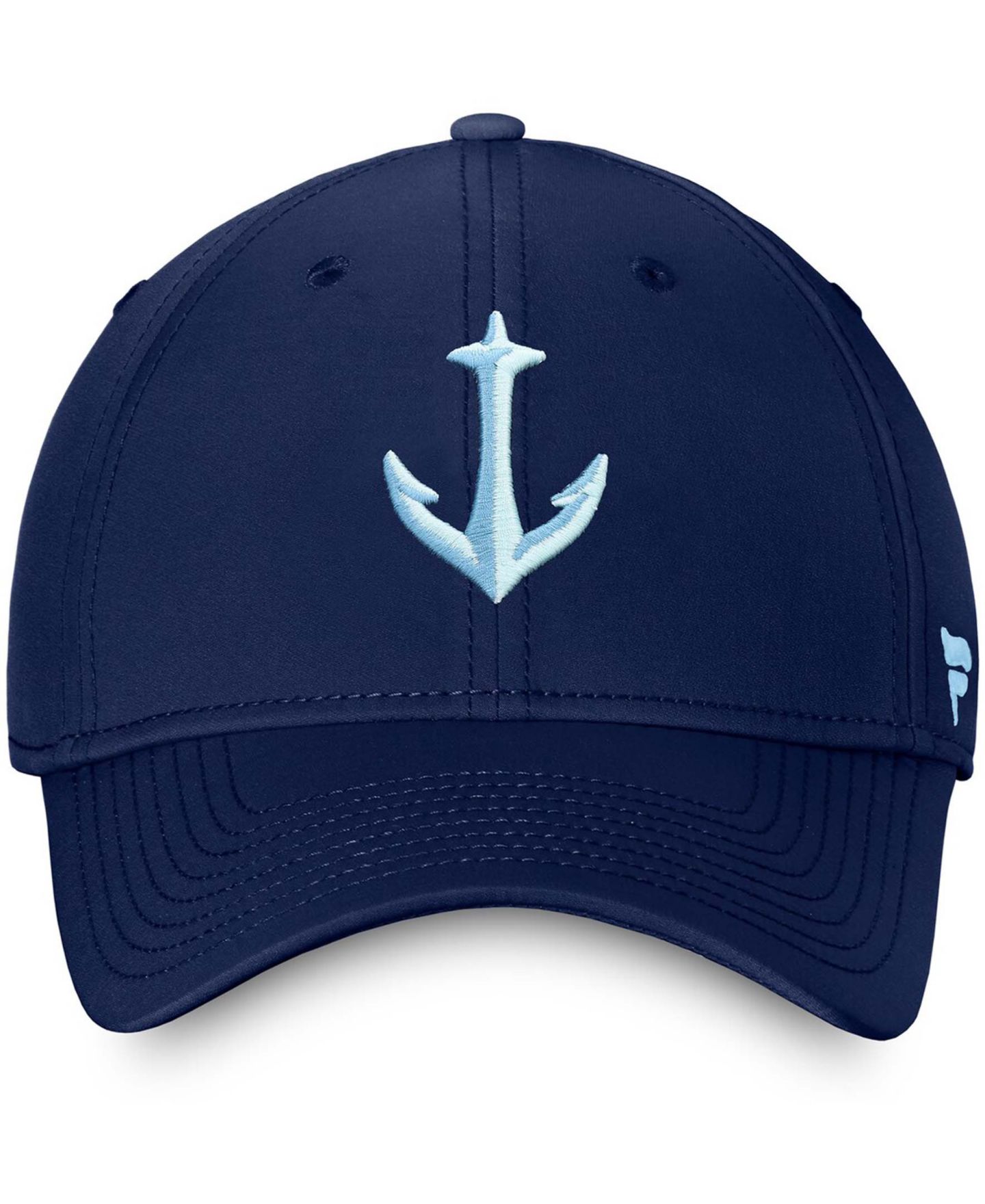 Мужская кепка Fanatics Deep Sea Navy Blue Seattle Kraken Secondary Logo Flex Hat — фото 3